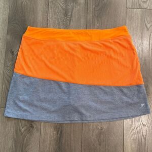Bette & Court Color Block Orange And Gray Tennis Golf‎ Skirt Skort Size XL